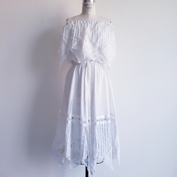 white mexican style dress